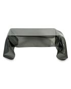 Table basse Drapé gris transparent - 120x80x41 cm